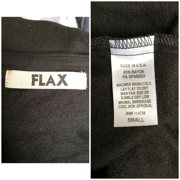 FLAX Super Soft Boat Neck Top Size S - Picture 5 of 5